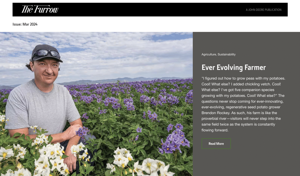 screenshot shows homepage of John Deere’s blog