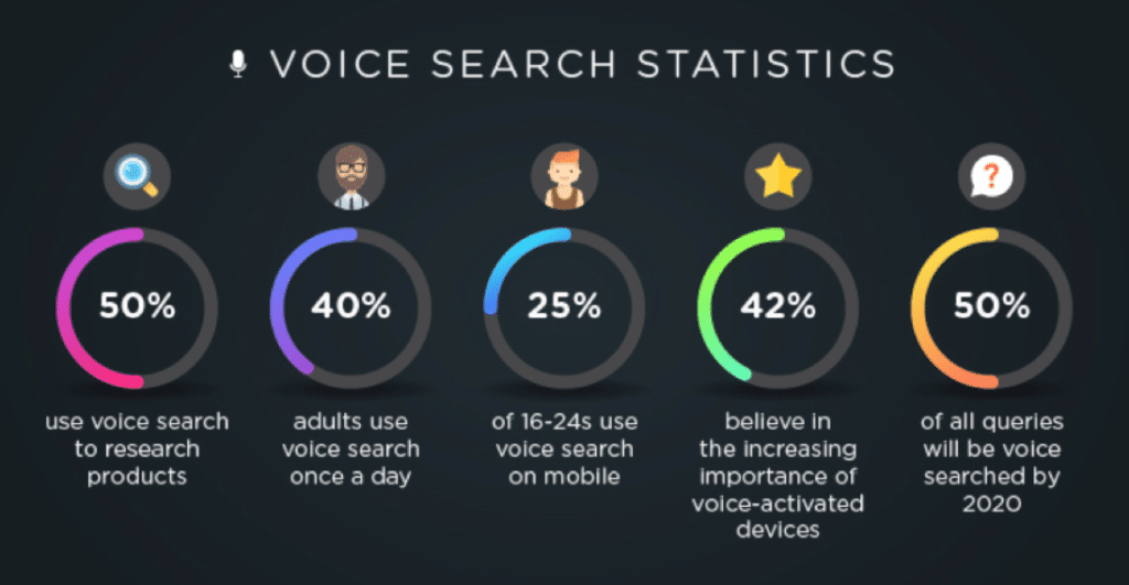 graphic showing SEO voice search statistics