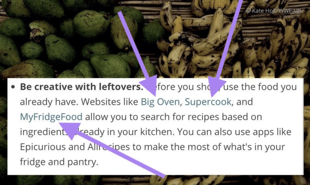 graphic shows example of backlinks earned on blog post