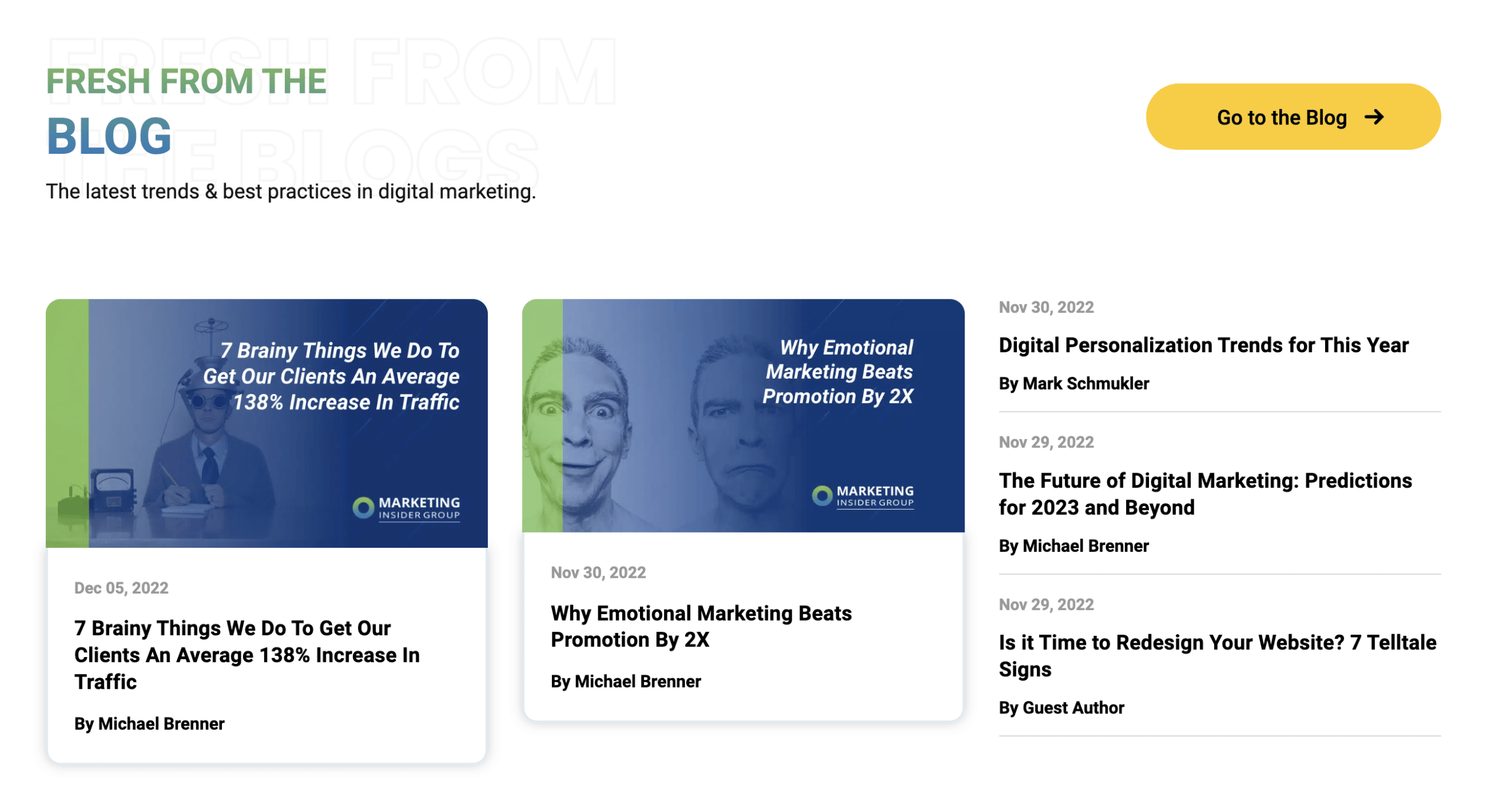 image of Marketing Insider Group’s consistent blog posts