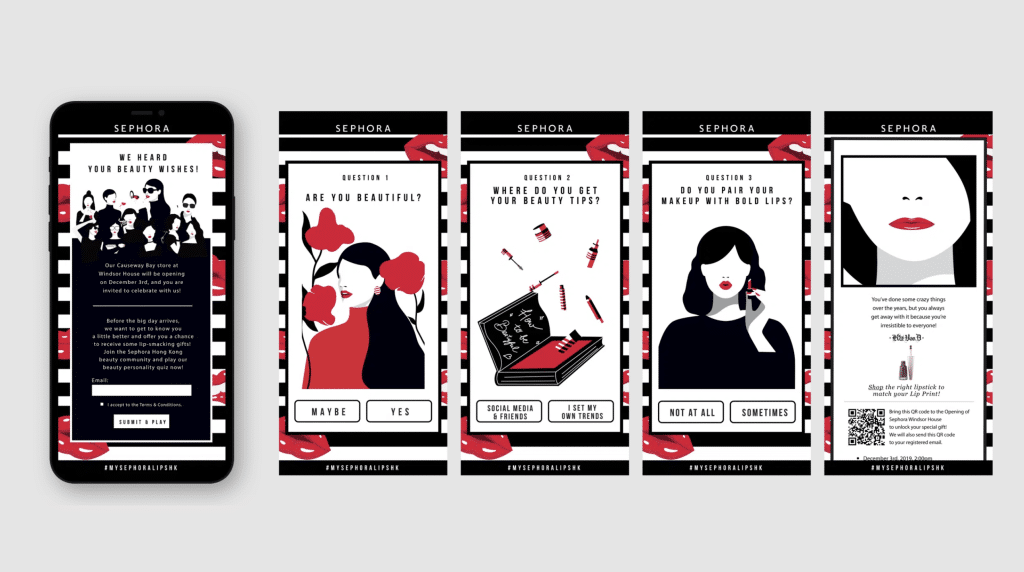 graphic shows examples of Sephora’s social media stories